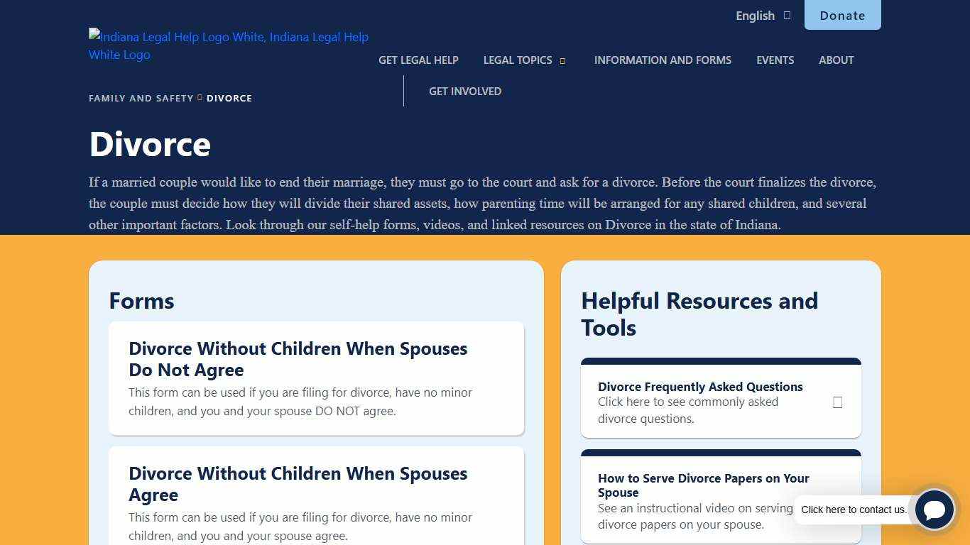Divorce – Indiana Legal Help