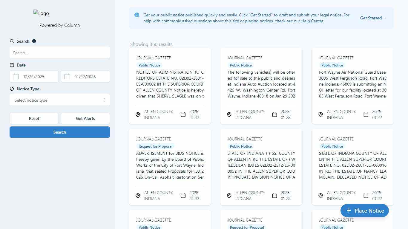 Public Notices Journal Gazette